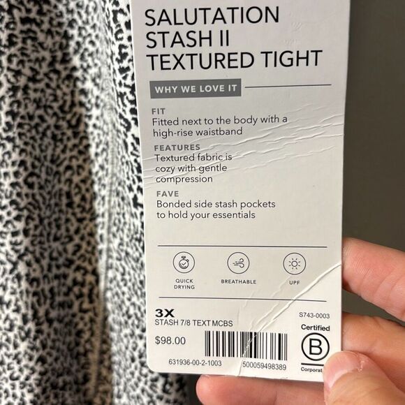 Athleta Salutation Stash II Textured Tights athletic leggings size 3x C11-19 - Picture 3 of 4